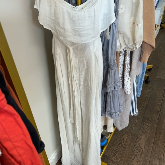 Altar'd State Off-Shoulder Cream Jumpsuit - Picture 1 of 1